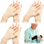 3 Pairs Elderly Skin Thin Protector Gloves Tone Fingerless Gloves Bruise Abrasion Protective to Cover Bruising