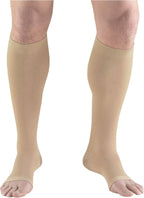 Truform Surgical Stockings, 18 mmHg Compression for Men and Women, Knee High Length, Open Toe, Beige, Medium