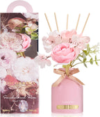 COCORRÍNA Reed Diffuser Set, 6.7oz Flower Reed Diffuser with Sticks, Sandalwood Rose Essential Oil, Long Lasting Home Fragrance for Bathroom, Bedroom & Shelf Decor, Aesthetic Gift for Women