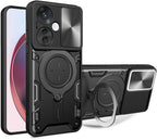 Compatible with Oppo F25 Pro 5G Case,Compatible with Oppo Reno 11F 5G Case,with Slide Camera Lens Cover Compatible with Oppo Reno11 F 5G CPH2603 Case Black