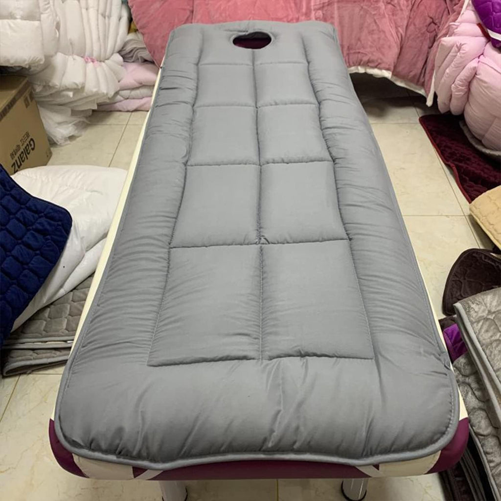 KKCD Non-Slip Lash Bed Topper with Square Head Massage Table Mattress Topper with/Without Breath Hole SPA Bed Cover Protector for Beauty Salon Solid Color Massage Accessories,Grey1,80x190cm