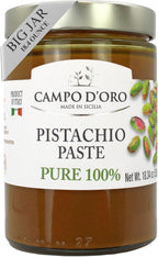 Pure Pistachio Paste, 100% Pistachio, 18.34 oz (520g), Unsweeted Pistachio Butter Spread, No Artificial Colors, Non Sugar Added, Product of Italy, Natural Green Color, Campo D'Oro