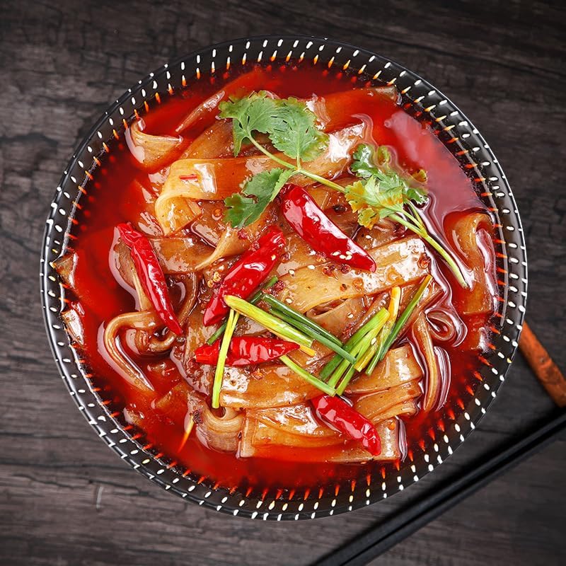 Authentic Sichuan Noodles in Hot Pot: Kuanfen, Chinese Extra Wide Vermicelli, versatile glass noodles. Chinese Extra Wide Vermicelli, Gluten-free, Vegan, Kosher, Hot Pot Noodles for Japchae Dish and Soup. (Hot Pot Szechuan Noodles （火锅川粉）)