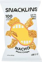 Snacklins Nacho Plant Crisps, 100 Calories Per Serving, Vegan, Kosher, Gluten Free & Non-GMO, 3 Ounce (Pack of 12)