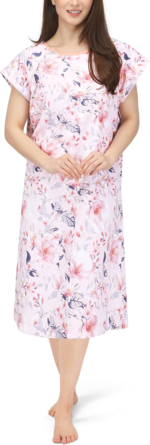 NY Threads Women's Hospital Gown Soft and Stylish Patient Gown