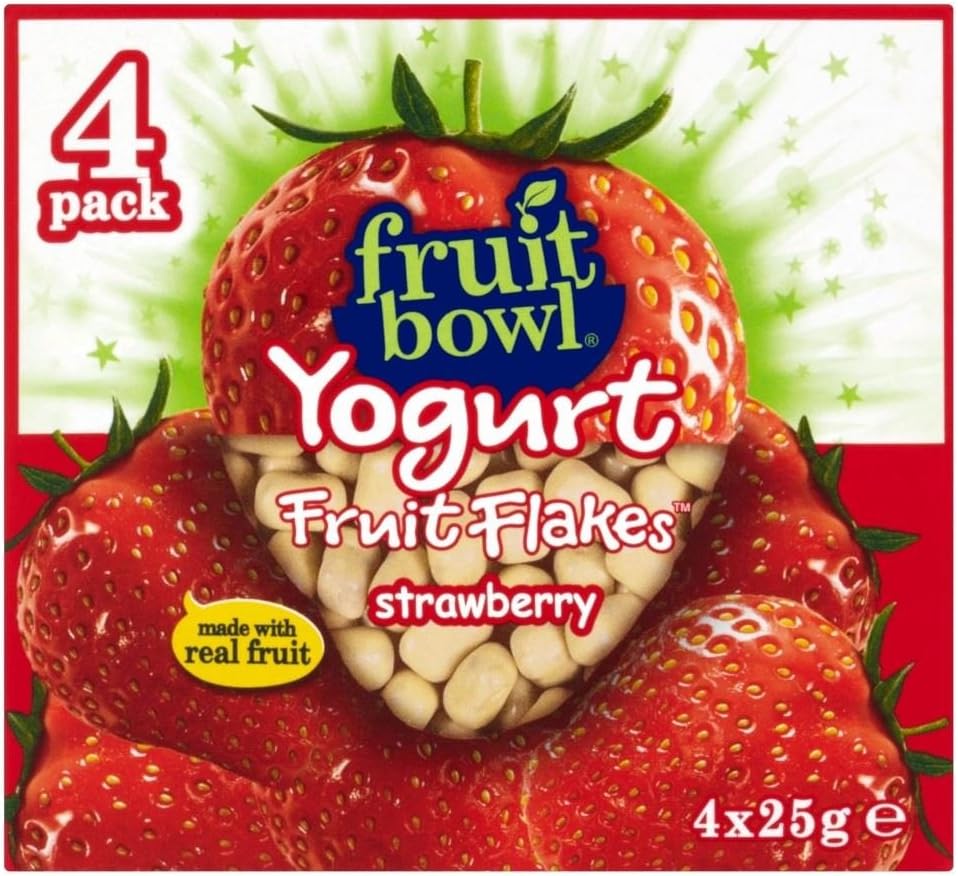 Fruit Bowl Fruit Flakes Strawberry with a Yogurt Coating (4x25g)