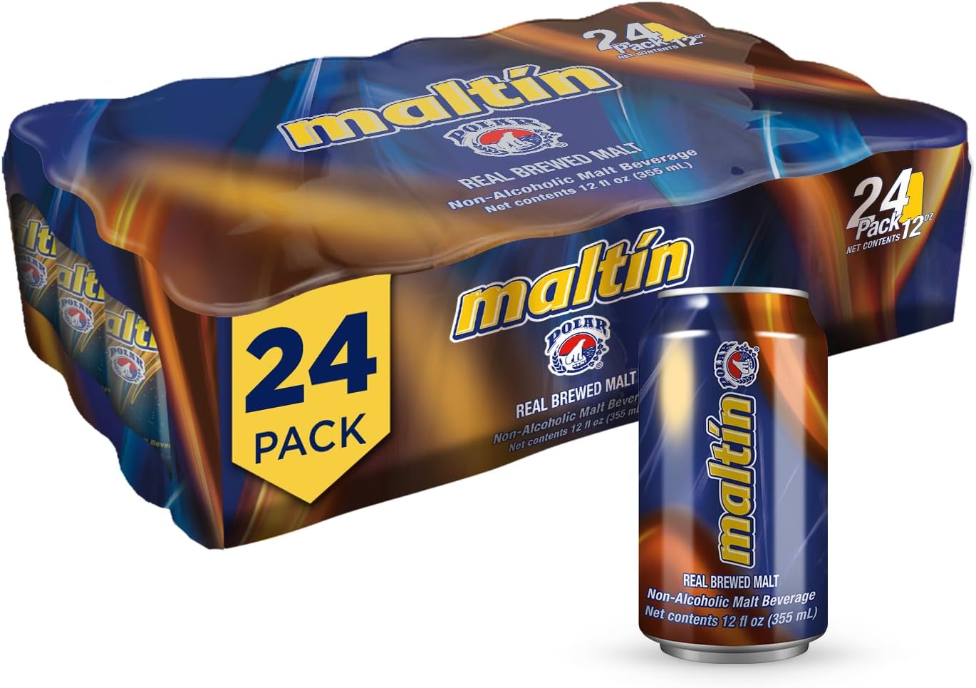 Maltin Polar Non-Alcoholic Malt Beverage – Natural Cane Sugar Drink (24-Pack)