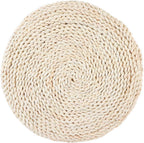 Tatami Floor Pillow Sitting Cushion, Japanese Style Round Tatami Hand Woven Floor Cushion, Floor Pouf Mat for Meditation Yoga
