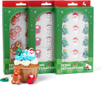 Edible Christmas Cake Decorations, Edible Gingerbread Men, Christmas Tree Candy, Santa Claus Icing Decorations, Socks, Snowman for Gingerbread House, Cupcakes, Cake, Cookies, and Cakecicles