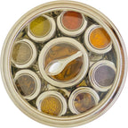 Nature's Own Spice Container - Masala Dabba with 9 Compartments | Stainless Steel Masala Box | Indian Spice Box with Transparent Lid | 8x8 Masala Organizer | Kitchen Storage for Spices and Herbs