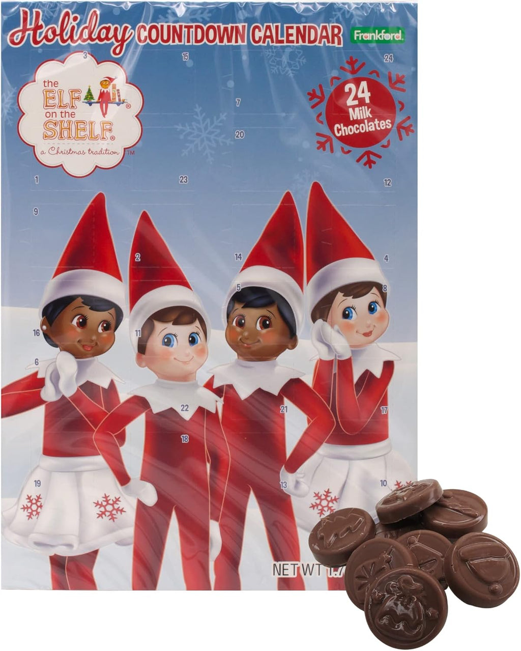 Elf of the Shelf 2022 Milk Chocolate Christmas Advent Countdown Calendar, 1.76 oz