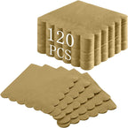 NatNarr 120 Pcs Cocktail Napkins Gold Grad Napkins Disposable Scalloped Dessert Beverage Party Napkin for 2026 Graduation, Wedding, Birthday, Celebrate, 5 x 5 Inch