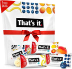 That's it. Mini Fruit Bars Gift Pouch (Variety 36 Count) No Sugar Added, Plant-Based, Vegan & Gluten Free, Paleo, Non GMO, Fiber (12 Banana, 12 Blueberry, 12 Mango)