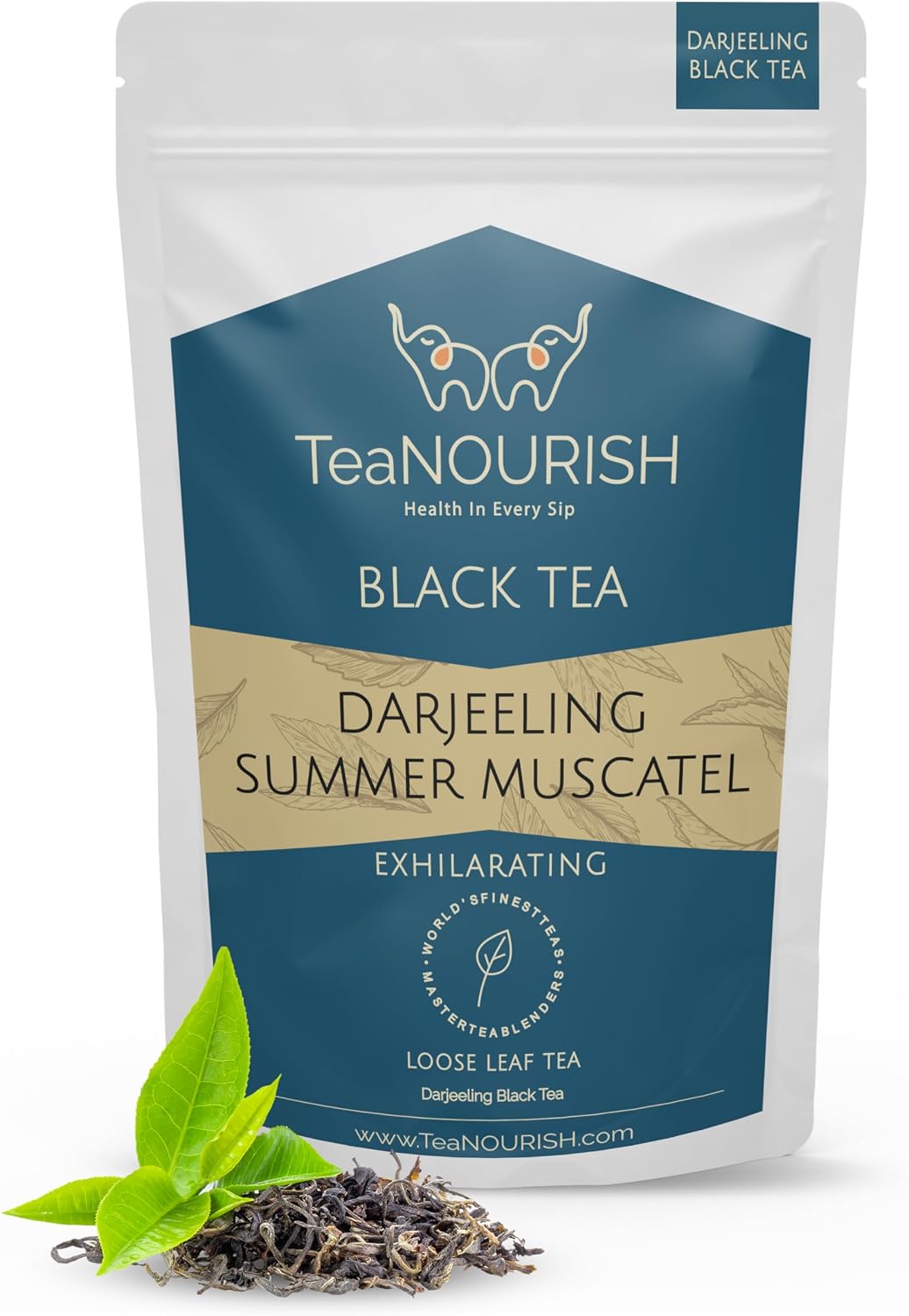 TeaNOURISH Darjeeling Summer Muscatel Black Tea | Second Flush Loose Leaves | Full Bodied, Musky with Floral Notes | Freshly Sourced Direct From Origin - 3.53oz/100g