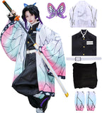 Buyoem Anime Cosplay Costume for Adult Robe Cloak Halloween Kimono Costume Set with Wig