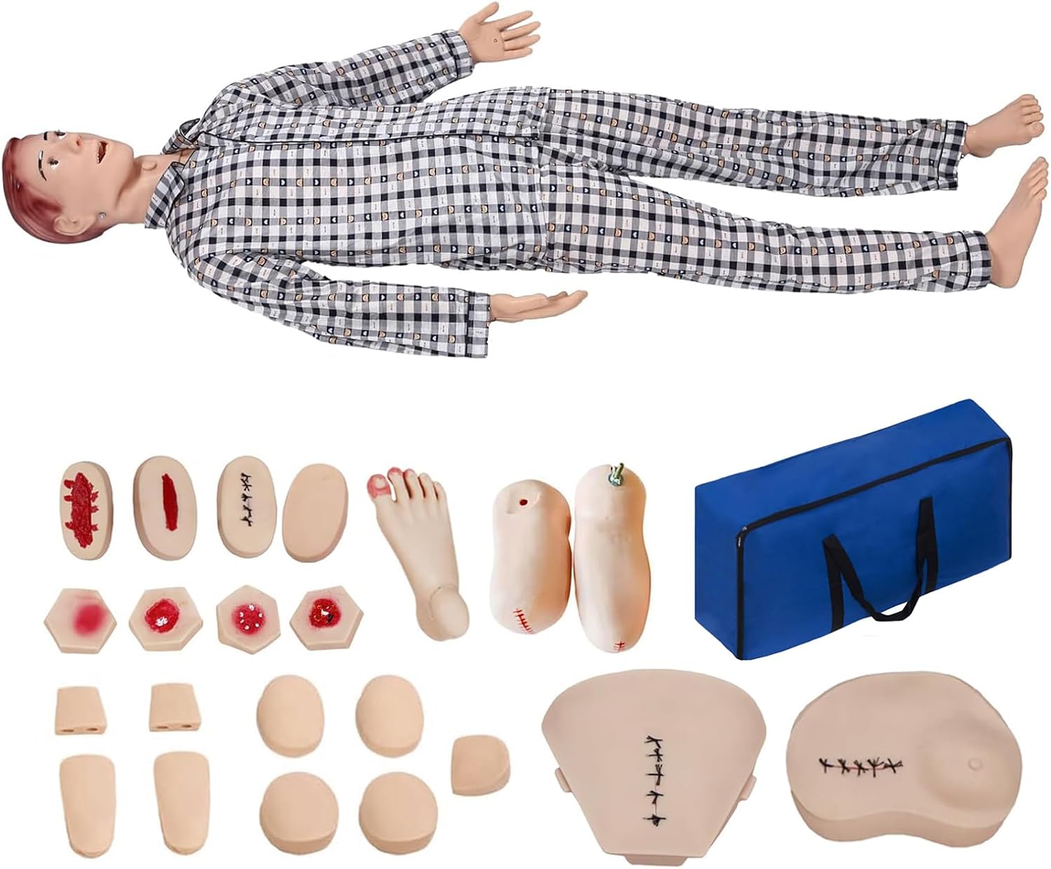 Medical Mannequin for Training – Nursing Manikin Full Body Trauma Patient Care Manikin Simulator with CPR, Catheterization & Wound Care Practice for Nursing Students & Medical Schools
