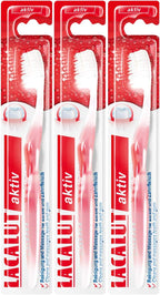LACALUT Active Toothbrush, 3 toothbrushes, noticeably Clean Teeth with Micro-fine bristles, Effective Dental and Gum Care, Pack of 3