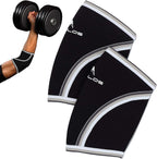 AEOLOS Compression Elbow Sleeves(Pair), 5mm Neoprene Elbow Barces for Weightlifting Powerlifting Tennis Golf and Basketball (Medium, Black)