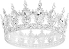 Queen Crown Rhinestone Wedding Crowns and Tiaras for Women Costume Party Hair Accessories Princess BirthdayCrown Crystal BridalCrown (Silver White Crowns)
