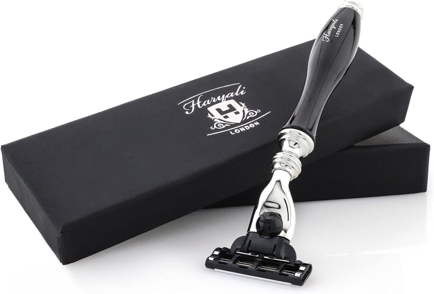 Haryali London 3 Edge Shaving Razor With Black Coated Handle Beard and Mustache Safety Razor For Men and Women