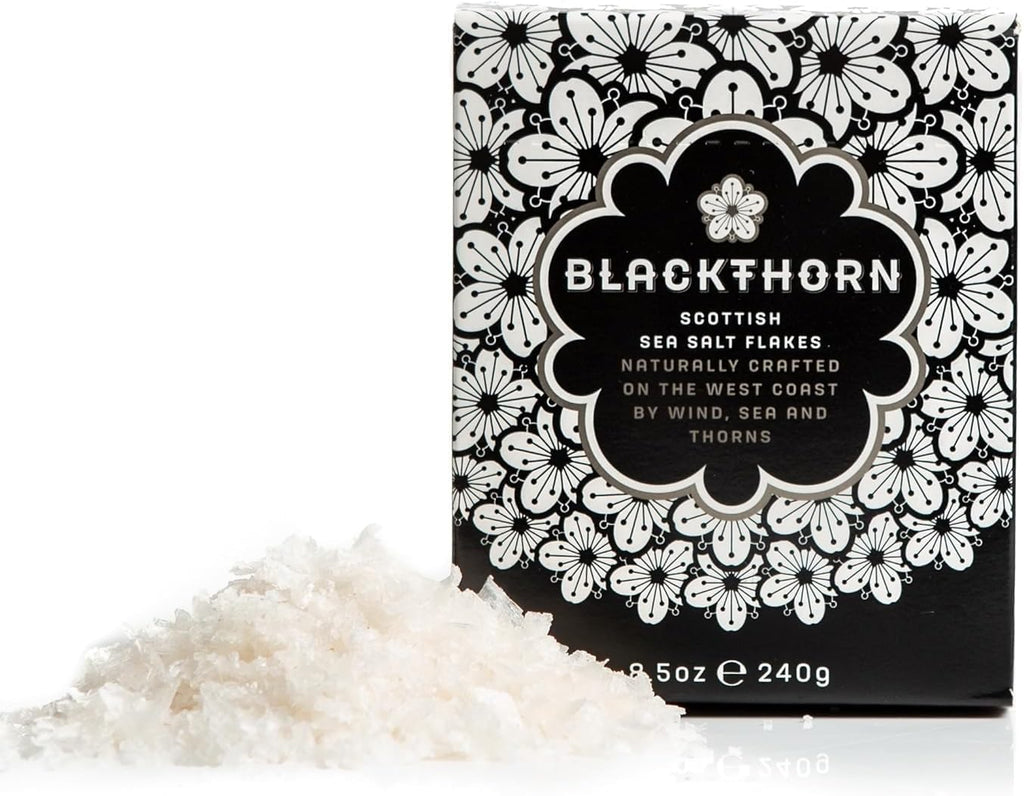 Blackthorn Scottish Gourmet Sea Salt Flakes - Natural and Unrefined, 8.5oz Box (Pack of 1)