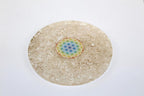 Jet Crystal Quartz Gemstone Orgone Tea Coaster Flower of Life Round 40 Page Booklet Jet International Crystal Therapy India