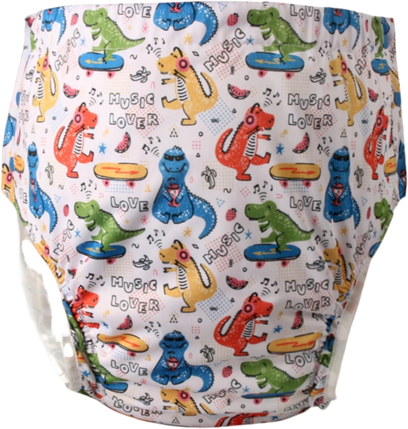 WEEOATAR Unisex Reusable Adult Cloth Diaper,Washable Swim Nappies,Adjustable Incontinence Pocket Diaper with Snaps,Underwear for Seniors,Disability,Postpartum(Dinosaur,XXL)