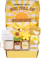 Gift Baskets for Women, Unique Birthday Gifts for Women,Get Well Soon Gift Basket,Mothers Day Gifts, Care Package Sending Sunshine Box Thinking of You for Mom Wife Sister Best Friends Teen Girls