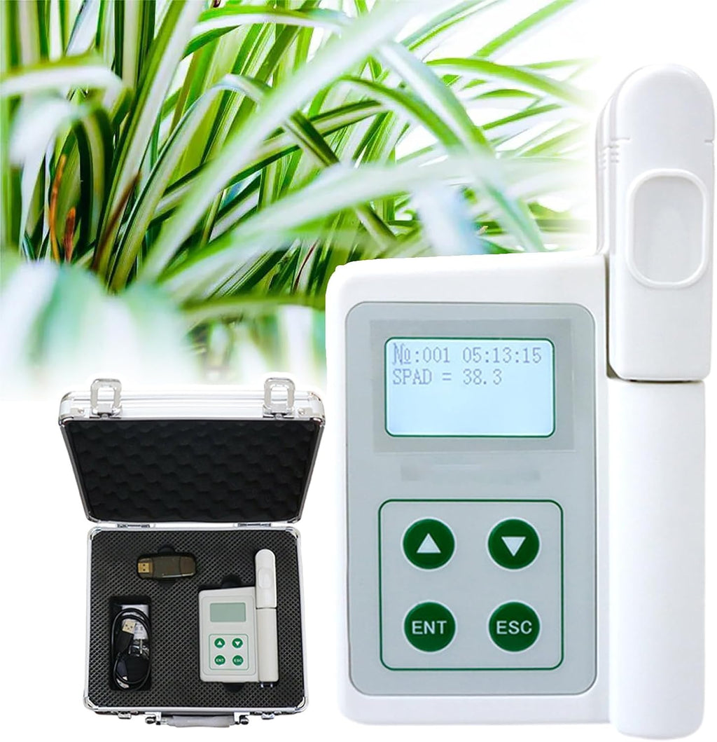 Portable Chlorophyll Meter,250g Plant Nutrition Tester,with Suitcase,USB Data Export,Measurement Area Ф10mm,LCD Display,for Agriculture,Research,Gardening