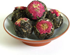 GOARTEA Puerh Tea Cake 100g / 3.5oz 2017 Year Raw Sheng Red Rose Flower Bulang Mountain - Chinese Yunnan Puer Pu'er Pu-erh Tea - Tuocha