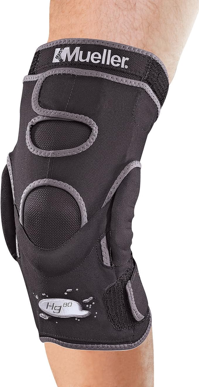 MUELLER Sports Medicine Hg80 Hinged Knee Brace, Knee Pain Relief Support for Men and Women, Ideal for Arthritis, Sprains, Prevents Hyperextension, Black, Small