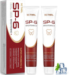 SP-6 Probiotic Whitening Fluoride Free Toothpaste, Upgraded Formula | Ultra Brightening | Gums & Enamel Repair | Mint Flavor | Removes Stain & Plaque | Sensitive Teeth Protection