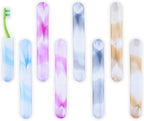 8 PCs Elite Travel Toothbrush Case with Drainage Holes–Portable, Breathable Plastic Toothbrush Holder Travel Covers–Ideal for Camping, Trips & Daily Use Cute Tooth brush Cover Container– Multi Colors