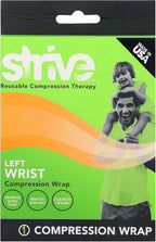 Strive Left Wrist Compression Wrap, Joint Pain Relief and Muscle Recovery for Sports and More, For Men or Women, Reusable, Made in the USA