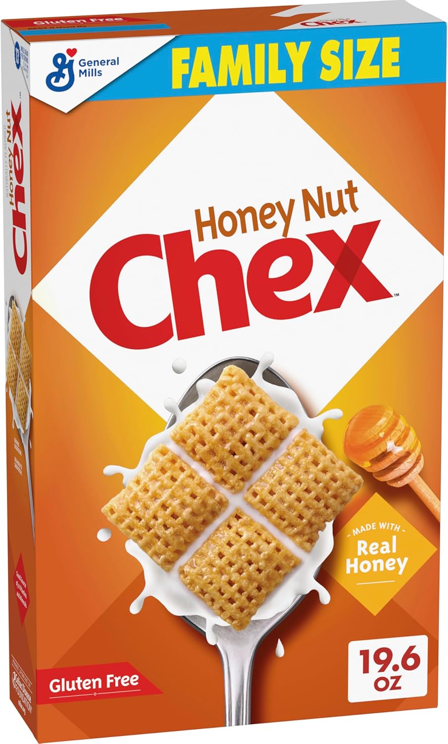 Honey Nut Chex Cereal, Gluten Free Breakfast Cereal, Made with Whole Grain, Family Size, 19.6 oz