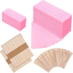 Yaomiao 250 Pieces Waxing Kit for Women and Men - Hair Removal Strips, Wax Applicator Sticks for Body and Skin (Pink)