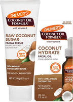 Palmer's Coconut Oil Face Care Bundle - Face Oil & Scrub, Fair Trade & Monoi, 1 fl oz Oil & 3.17 oz Scrub