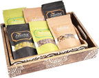 Jaiccha Ghasitaram Diwali Gifts - Diwali Gifts Set of 2 Wooden Serving Trays of 6 Assorted Flavoured Nuts