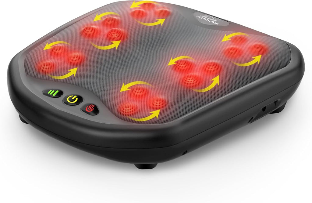 Snailax Shiatsu Foot Massager with Heat, Washable Cover Kneading Foot & Back Massager, Heated Feet Warmer, Electric Feet Massager Machine for Plantar Fasciitis