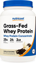 Nutricost Grass-Fed Whey Protein Concentrate (Vanilla) 2LBS - Undenatured, Non-GMO, Gluten Free