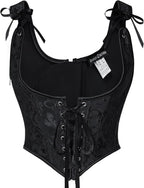Scarlet Darkness Corset Tops for Women Renaissance Underbust Corset Boned Lace Up Corsets