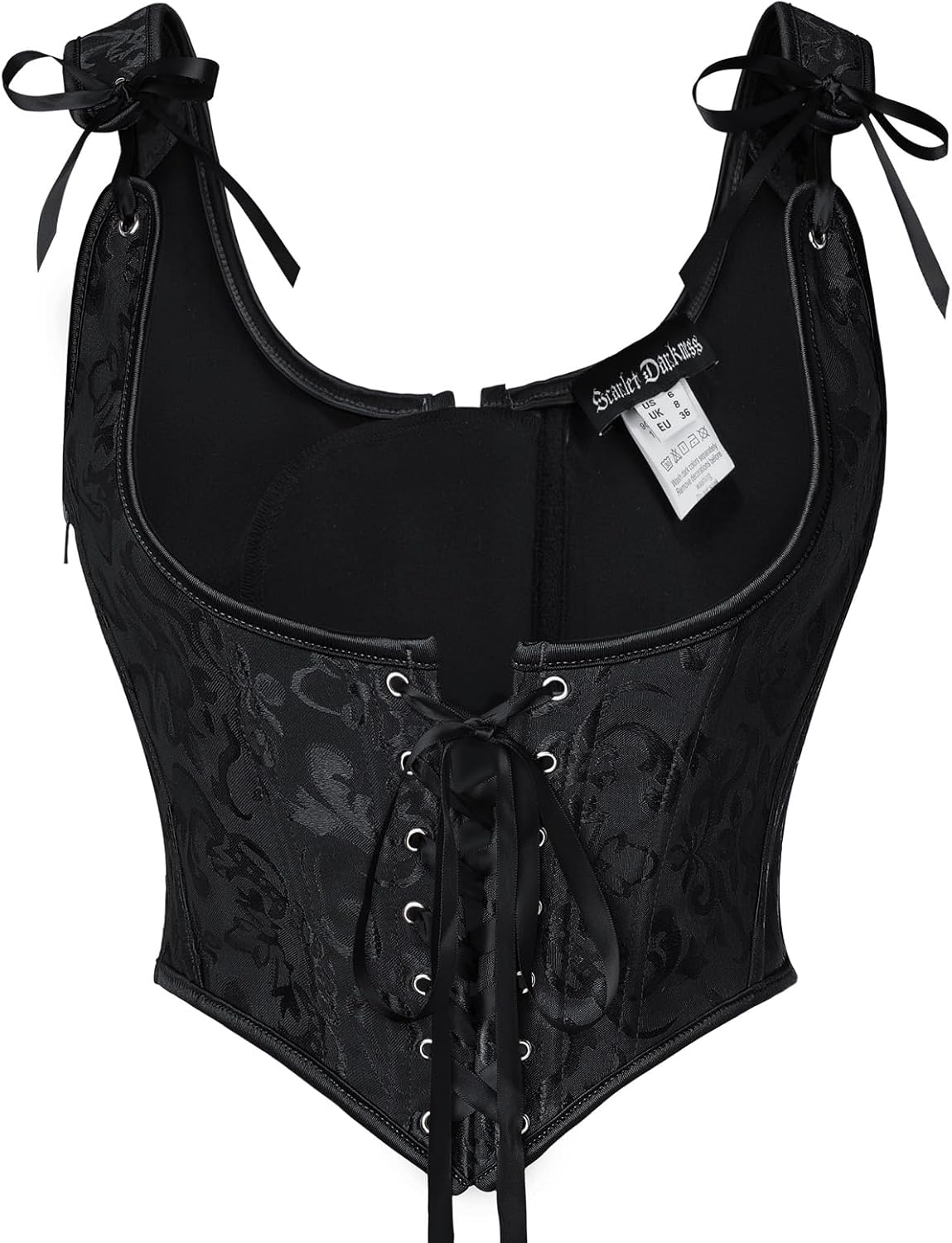 Scarlet Darkness Corset Tops for Women Renaissance Underbust Corset Boned Lace Up Corsets