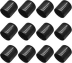 12Pcs Round Rubber End Caps 7/8" (22mm) Vinyl Flexible Bolt Chair Foot Covers Screw Thread Chair Leg Protectors for Round Tubing Bolt Desk Chair Leg (Black)