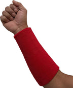 COUVER Thick Absorbent 9" Extra Long Solid Cotton Terry Cloth Sport Wristband, 1 Piece