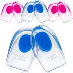 Gel Silicone Heel Pads/Cups,4 Pairs Heel Lifts for Achilles Tendonitis,Shoe Wedge Inserts for Plantar Fasciitis,Sore Heel, Heel Spur and Heel Pain Relief,Heel Support for Men and Women(Medium)