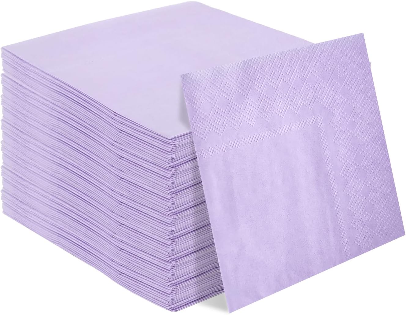 50 Pieces 2-ply Light Purple Napkin Disposable Cocktail Napkins Beverage Napkins Dessert Napkins Paper Napkins for Wedding Birthday Party Paper Dinner Napkins