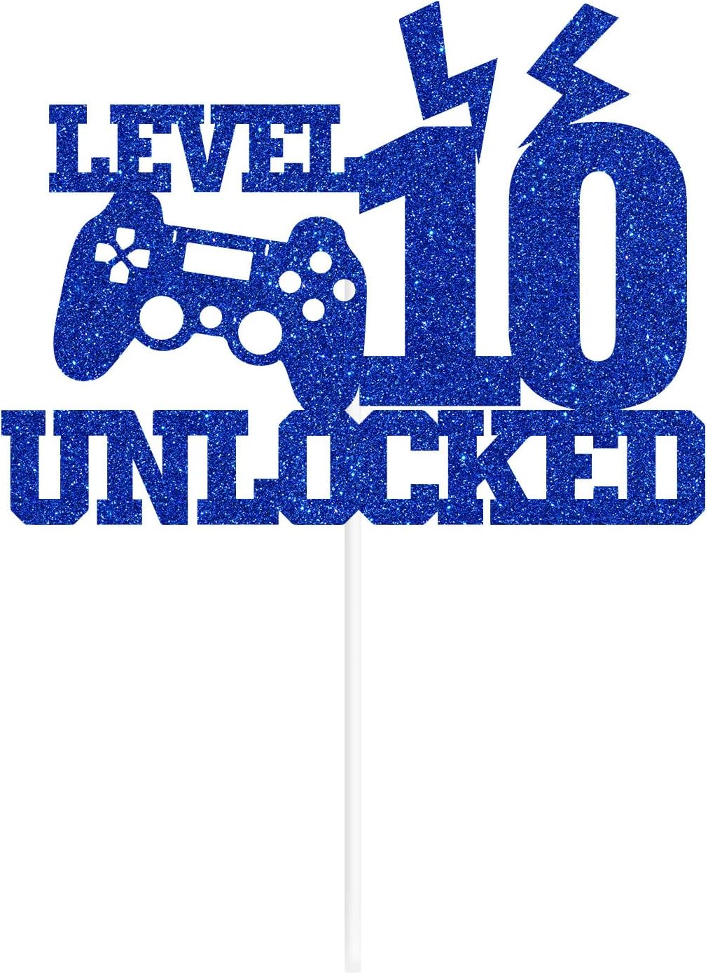 Level 10 Unlocked Cake Topper, Game Controller 10th Birthday, Video Game Happy 10th Birthday Party Decorations, Level Up Winner Decor
