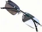 New Sapphire High Hardness Anti-Blue Dual-Use Reading Glasses, Fashion Frameless Men's Computer Reading Glasses