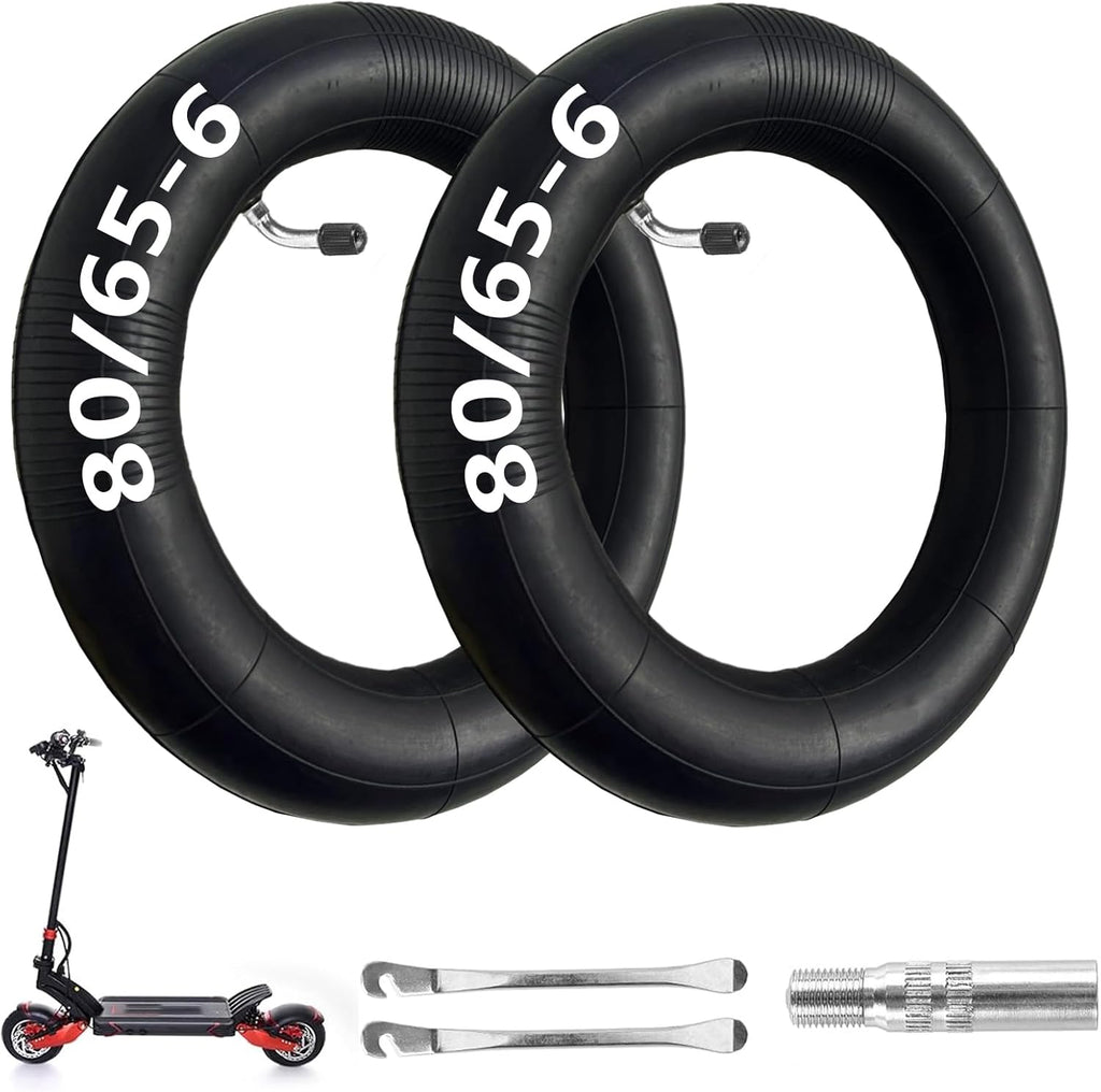 80/65-6 Scooter Inner Tube, 255x80 10x2.5 Inner Tube, 10 inch Tire, for Nanrobot D4/D5/D6+/Apollo Pro/Kugoo Kirim M4 Pro/Varla Eagle One/Kaabo Wolf Warrior/Mantis 10 Electric Scooter (2 Pack)