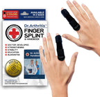 Dr. Arthritis Doctor Developed Finger Splint Trigger Finger Brace Middle, Ring & Pointer Finger, Finger Splints for Straightening (Black, S/M, Finger Splint)